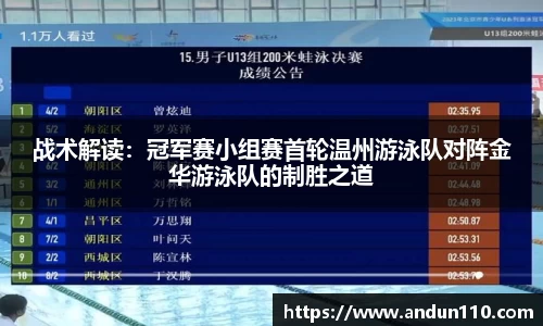 战术解读：冠军赛小组赛首轮温州游泳队对阵金华游泳队的制胜之道